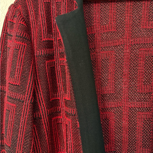 Ming Wang Red and Black Patterned Blazer - Picture 7 of 15